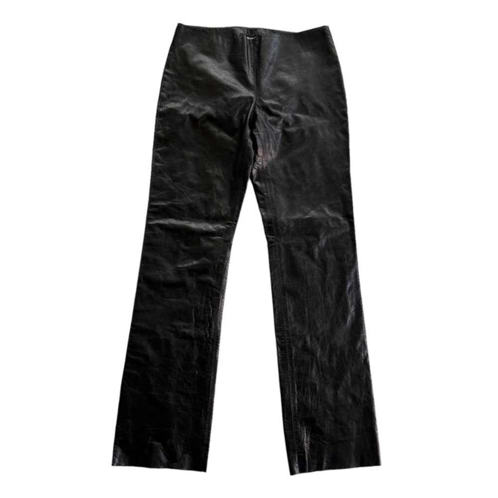 Vivienne Tam Side Zip Lamb Leather Pants in Black 2